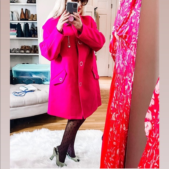 hot pink wool coat